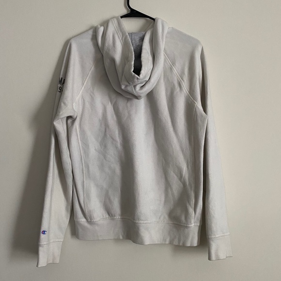 White Authentic Champion Hoodie Zip Up Size M - Picture 2 of 5